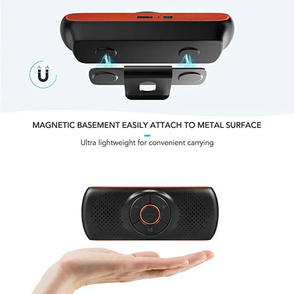T826 Bluetooth Handsfree автомобильный комплект, автомобильный динамик, музыкальный mp3-плеер, Подключаемая Колонка для телефонов, солнцезащитный козырек, зажим для динамика телефона