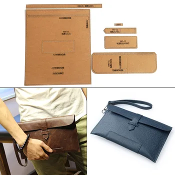 

1 Set Of Handmade Leather Men's Handbag Wallet Sewing Pattern Hard Kraft Paper Stencil Template 27.5cm*16cm*2.5cm