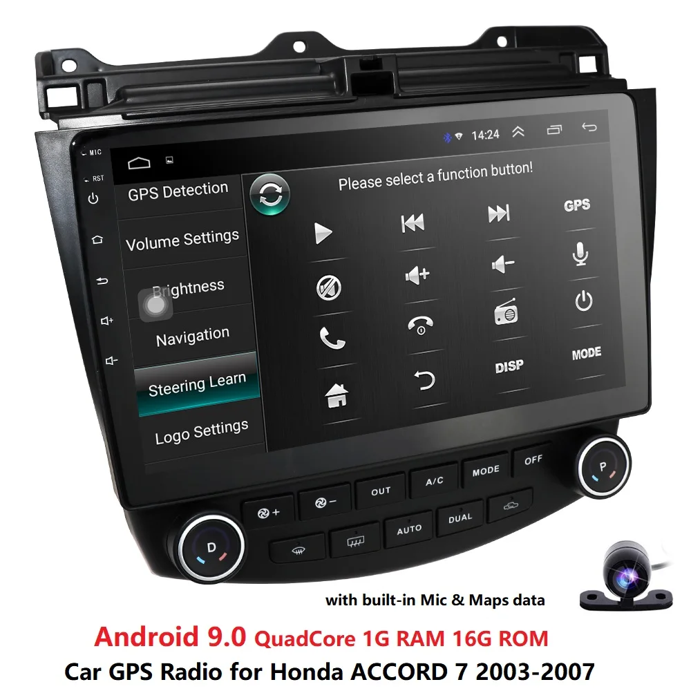 Clearance 10.1 Inch Capacitive Touch Screen Android 9.0 Car NODVD Radio Player GPS Navigation For Honda Accord 7 2003 2004 2005 2006 2007 2