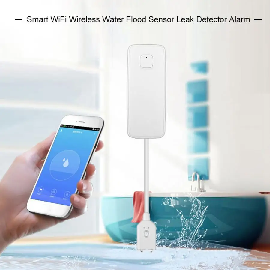 

Alarm Water Sensor Smart Alarm Detector Water Leak Sensor Detection Flood Alert Overflow Security Alarm System APP Notification