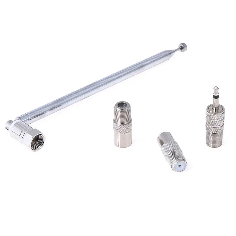 Radio Antenna Telescopic Antenna 3.5mm F Type Radio Telescopic Aerial Expansion Antenna 76cm Radio Telescope Antenna 7 Section With 3 Adapter