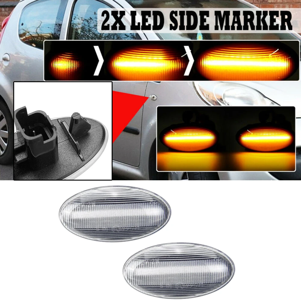 Фонари 2 шт. динамический Светодиодный Боковой габаритный индикатор для Xsara Picasso C2