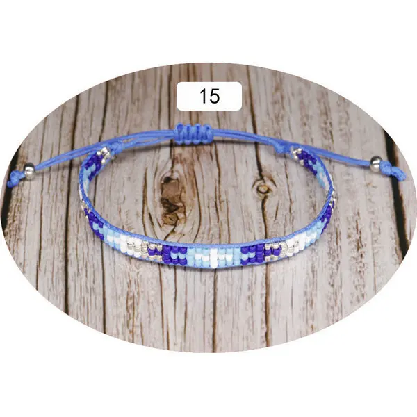 G. YCX Модные Разноцветные бисерные браслеты Miyuki браслеты ручной работы, плетеные хлопковые плетеные браслеты в богемном стиле, подарок - Окраска металла: 115