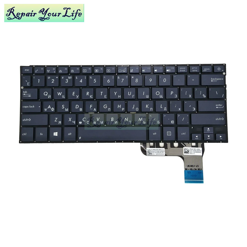 Notebook Teclado Russo para Asus Zenbook Ux302l Ux302lg Ux303ua Ux303 Substituição Teclados Genuíno Novo 0kn0 Qf1po13 Ux302 ru Teclado de substituição - Imagem 4