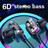 Olhveitra fones de ouvido com fio, 3.5mm auriculares para telefone celular 3.5 fones dual drive bass headset gamer mãos livres