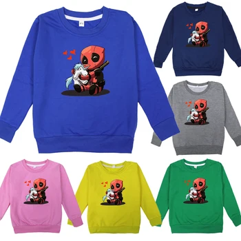 

2019 New Kids Toddler Fashion Deadpool Unicorn Hipster Sportswear Cotton Popular Style Sweatshirt Christmas Gift
