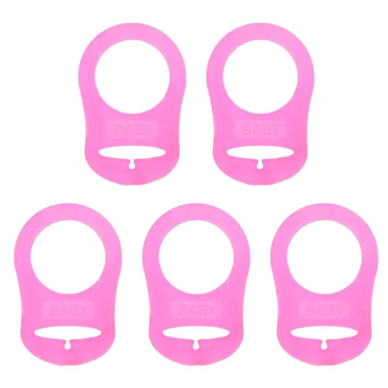 5Pcs Multi Colors Silicone Baby Dummy Pacifier Holder Clip Adapter for MAM Rings Dropshipping