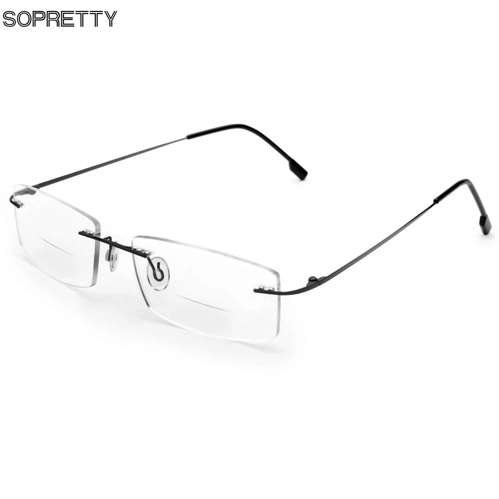 Mens Titanium Rimless Glasses Frames Spring Temple Myopia Optical Frame Ultra-light Frameless Eyeglasses F858 eyeglasses frames eyeglass frames myopia glasses optical glasses