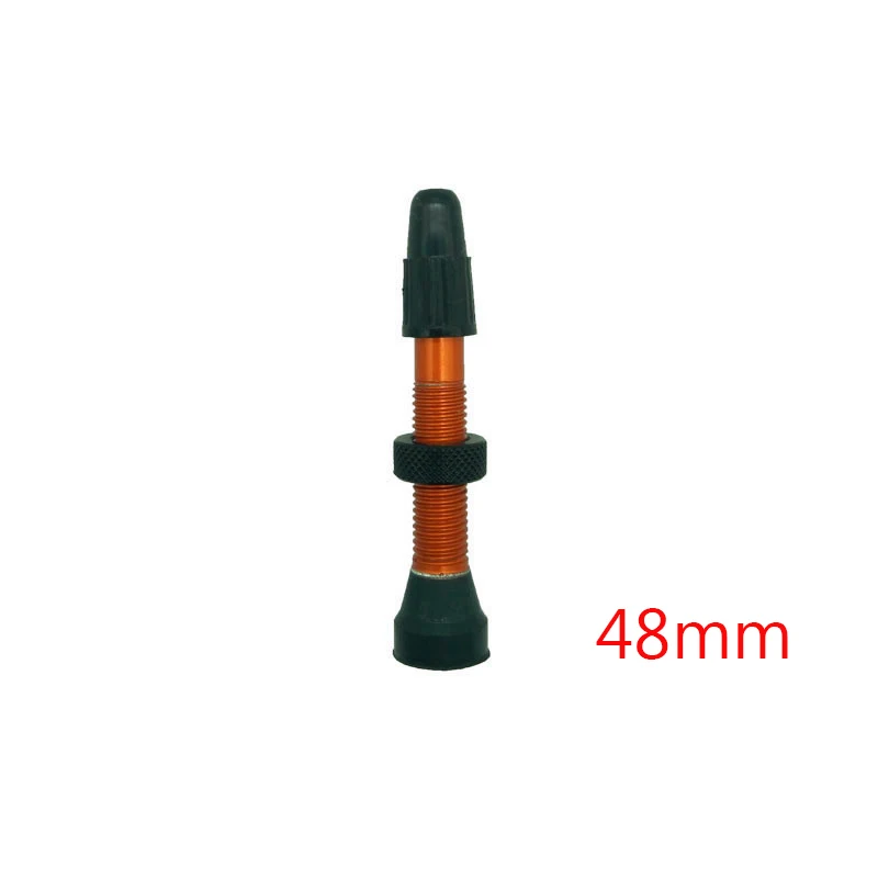 orange 50mm 1 шт. бескамерный клапан для шоссейного велосипеда MTB бескамерный готовый клапан для шин Presta 48 мм 60 мм - Цвет: orange 50mm