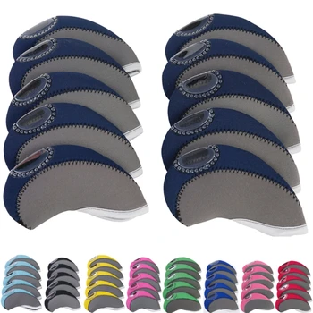 

10Pcs Golf Head Covers Club Iron Cover Protector Neoprene Headcovers Set