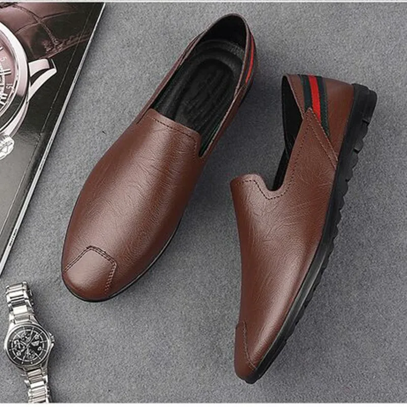 Mens Driving Shoes Genuine Pu Leather Slip On Flat Boat Man Footwear casual shoes,casual sneakers,leather shoes,fashion sneakers