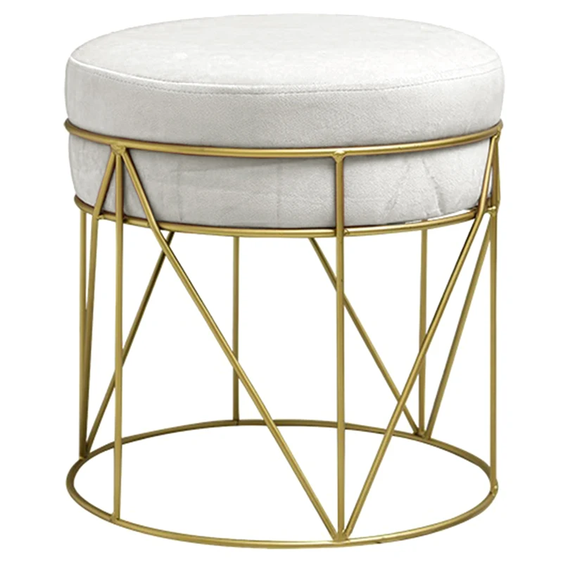 

HOT-40 x 35cm Small Stool Changing Shoes Stool Home Low Stool Makeup Stool Sofa Stool Fabric Round Stool