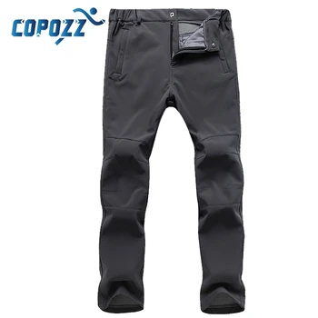

COPOZZ Men Women Autumn Winter Hiking Fishing Camping Climb Ski Trekking Trousers Plus Size Oversized Waterproof Outdoor Pants