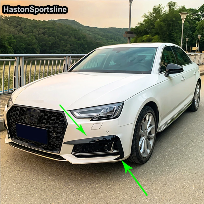 

For Audi S4 Sline B9 Modified Black ABS Front Apron Splitter Front Fog Lamp Eyelid Auto Accessories 2017 2018 2019