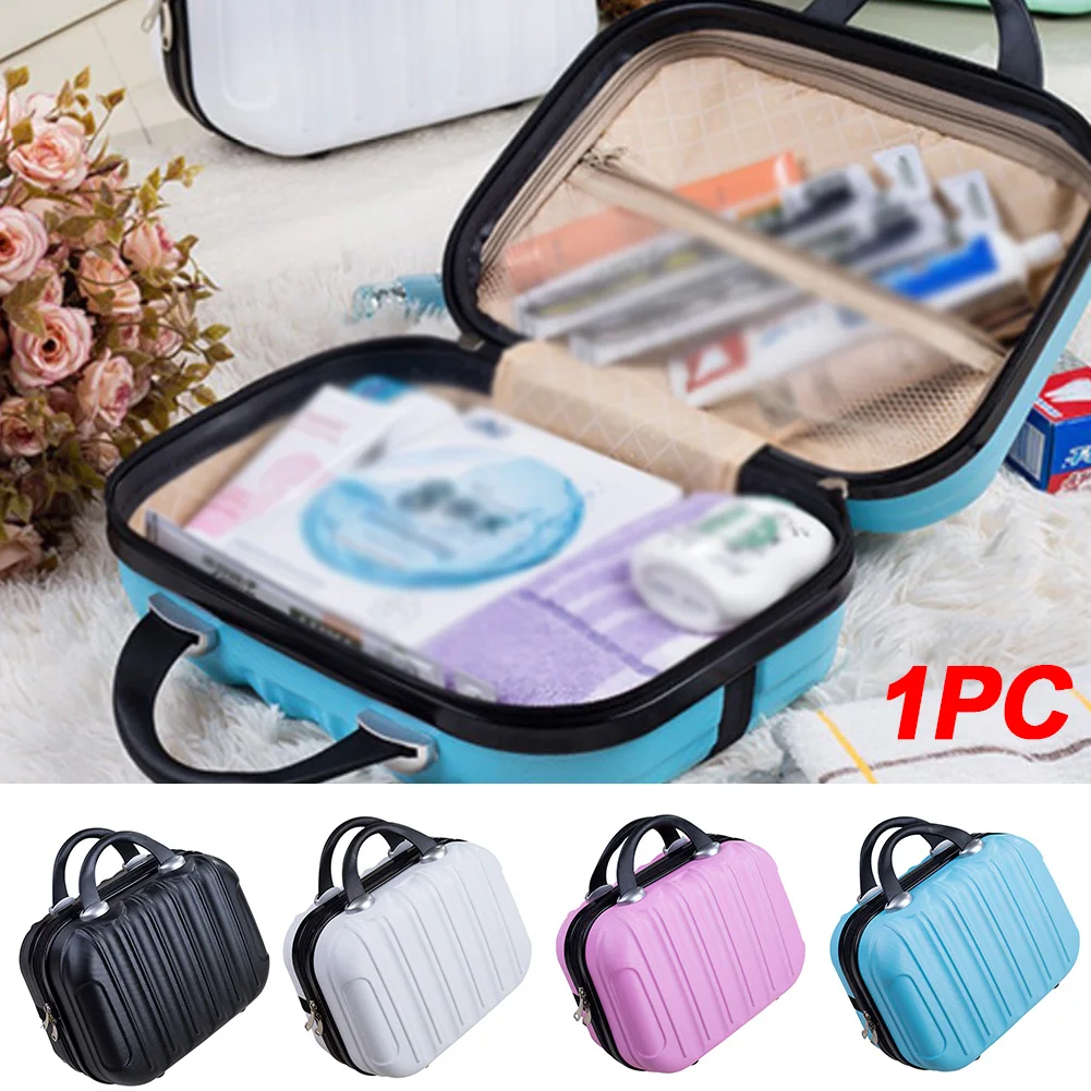 

14 Inch Small ABS Hard Cosmetic Bag with Strap Travel Anti Pressure Carrying Simple Vertical Suitcase Practical Makeup Case #2