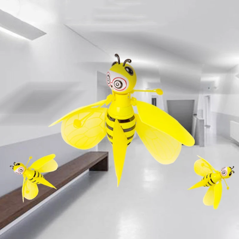 Радиоуправляемые животные Радиоуправляемый пчелиный индукционный самолет с инфракрасным датчиком движения портативный светодиодный светильник радиоуправляемый самолет игрушка детский подарок