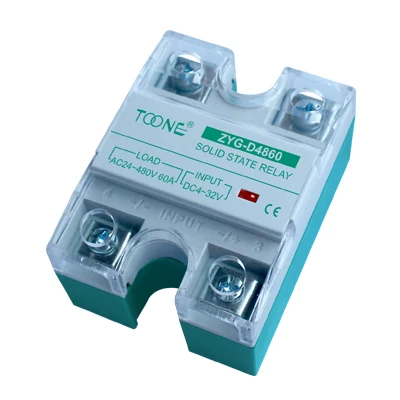 

Zhuo a ZYG-D4860 Однофазное SSR твердотельное реле SSR 60A 24VDC DC управление 220VAC AC DC4-32V