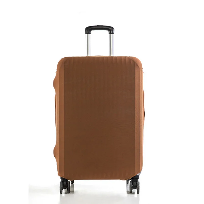 Защитный чехол для багажа эластичная ткань однотонный Дорожный чемодан пылезащитный чехол для 18-28 дюймов чехол пылезащитный чехол Аксессуары для путешествий - Цвет: Coffee