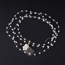 Корейский невесты ручной работы жемчуг цветок волос лента фотостудия с макияж невесты Свадебные аксессуары повязка на голову