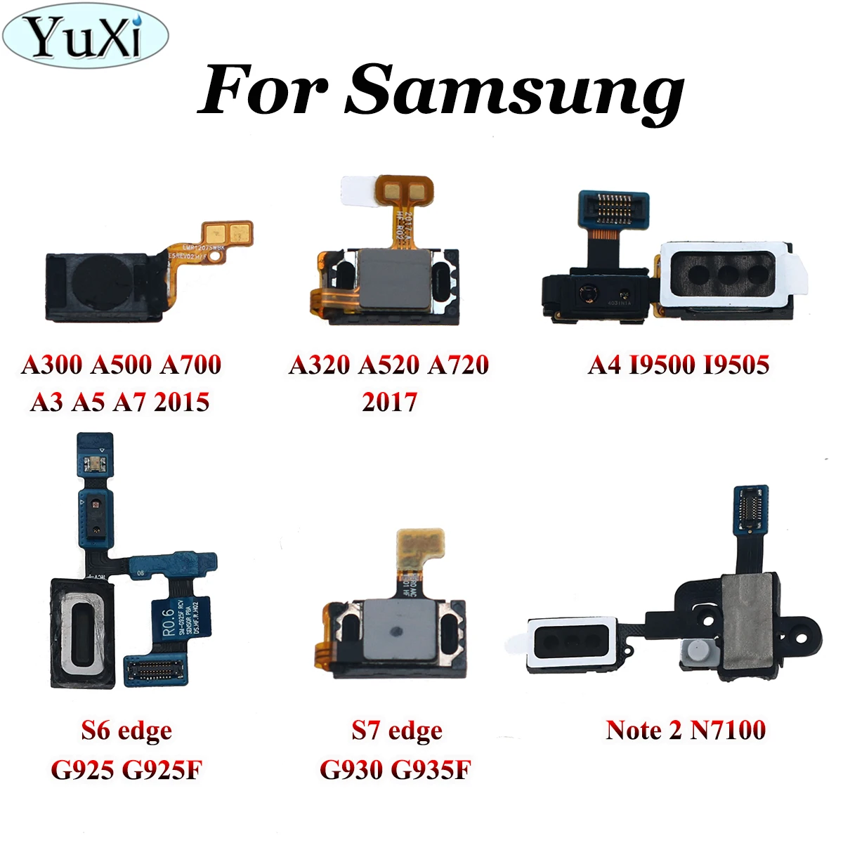 Ушные наушники YuXi 2 шт. гибкий кабель динамика для Samsung S4 S6 S7 i9500 G925 G930 note N7100 A3 A5 A7 A320