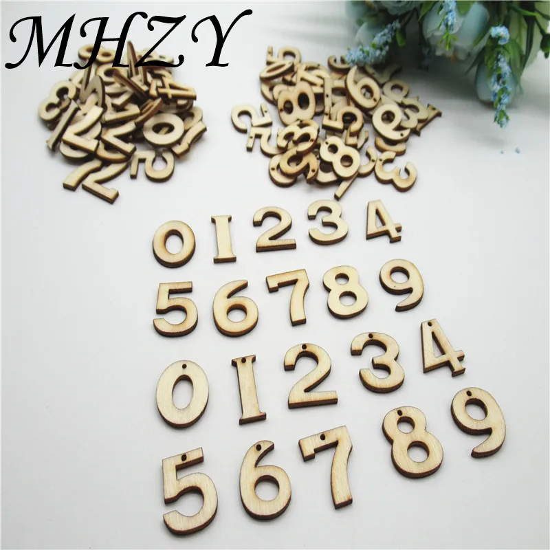 

50/100pcs 20mm Natural 0-9 digits number have hole no hole pattern wood Scrapbooking Handmade Carft for Home decoration diy DQ1