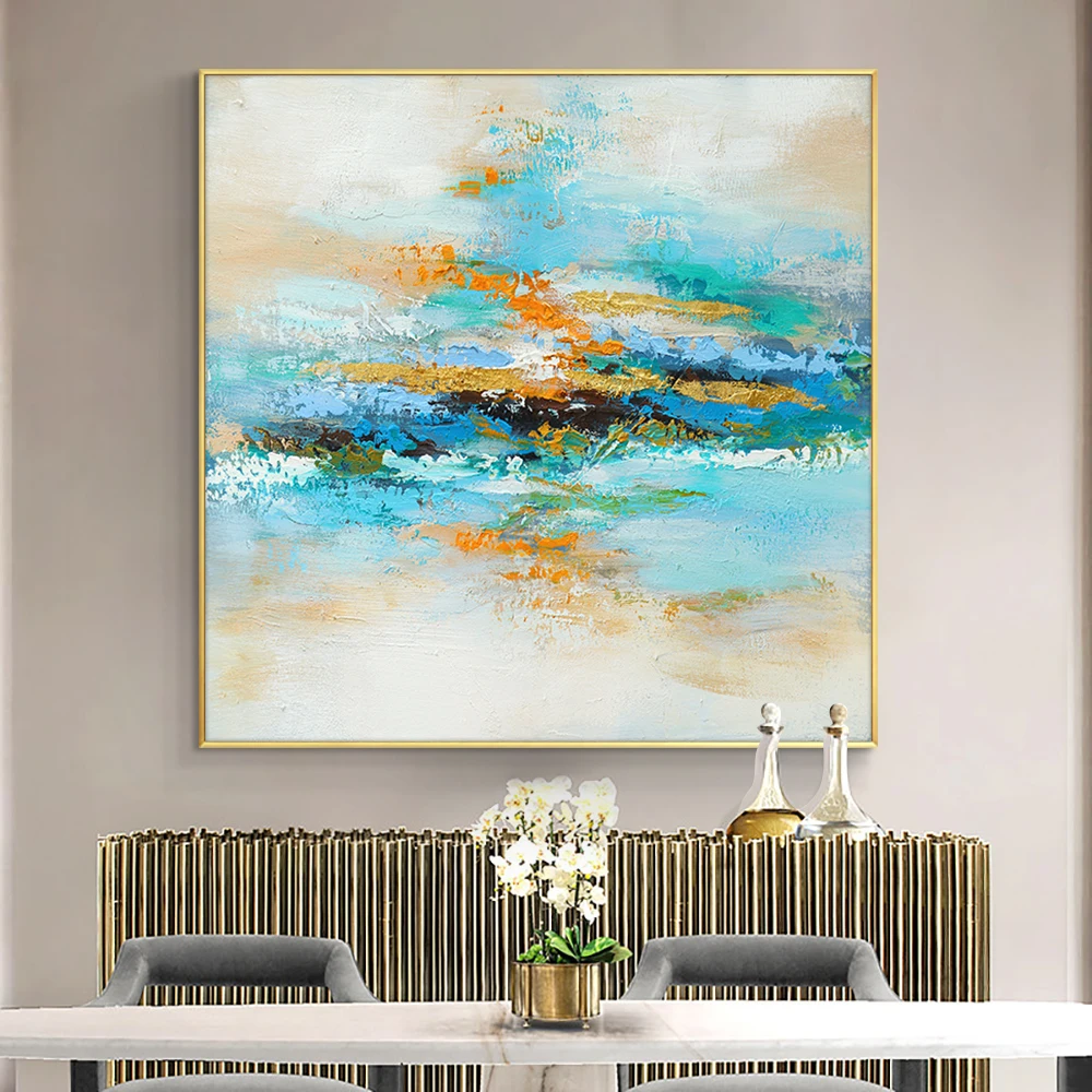 

100% Hand Painted Abstract Oil Painting Colorful Landscape Wall Art Pictures On Canvas For Home Decor Modern Abstract Paintings