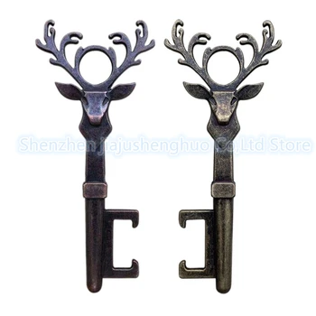 

600Pcs2019 New Cute Vintage Deer Head Bottle Opener Retro Innovative Zinc Alloy Key Pendant For Kitchen Home