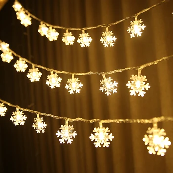 

20 LED String Light Garland Snowflake Warm White Christmas Tree Ornaments for Home Wedding Xmas anime Party Decorations Lights