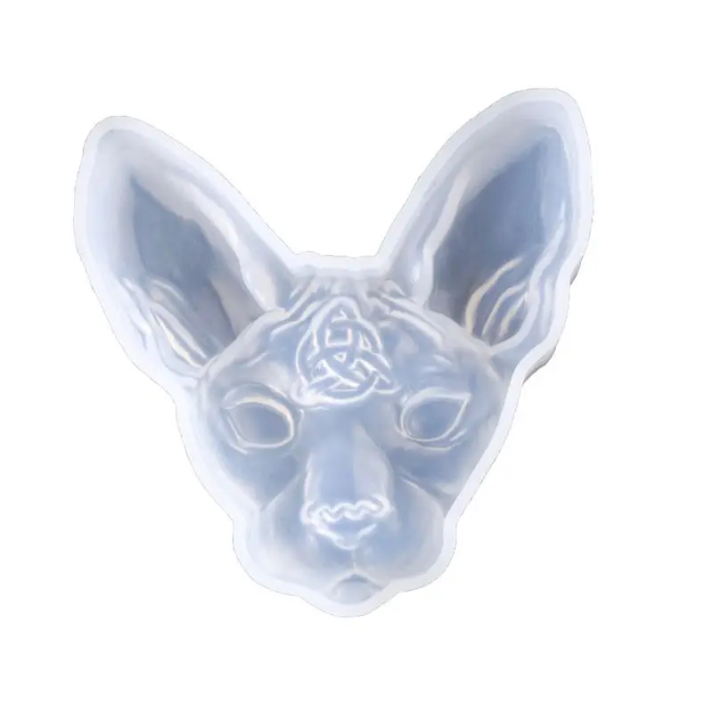 Hairless Sphinx Cat Head Pendant Resin Mold Lord Bilus Figure Mold Jewelry Tools