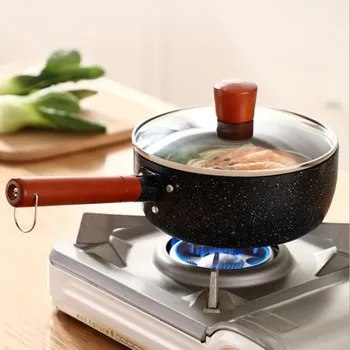 

Flat Pot Baby Milk Pot Instant Noodle Pot Non-stick Pan Home Maifan Stone Baby Food Supplement Pan Soup Pan Gas Cooker