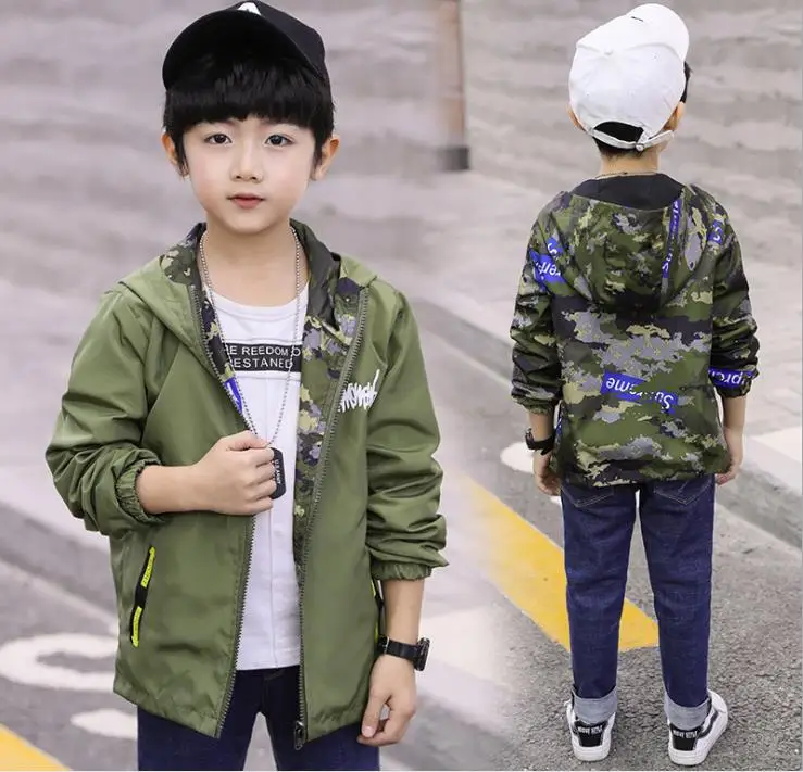 Осеннее новое пальто Boys'Hat Корейская брендовая одежда с длинными рукавами для мальчиков маленькие ветрозащитные рубашки с обеих сторон
