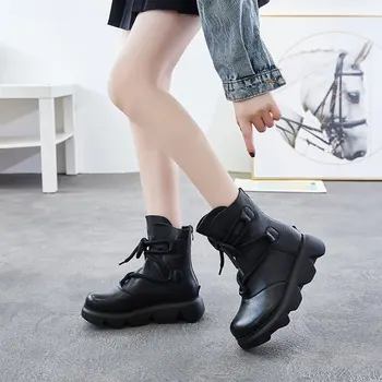 

Leisure to restore ancient ways round head Martin boots fall thick with Martin boots female 2020 new women's boots