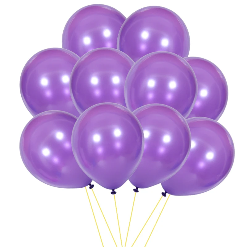 10 шт. 12 дюймов блестящие металлические жемчужные латексные шары Свадебные украшения гелиевые украшения для дня рождения игрушки для взрослых и детей - Цвет: purple