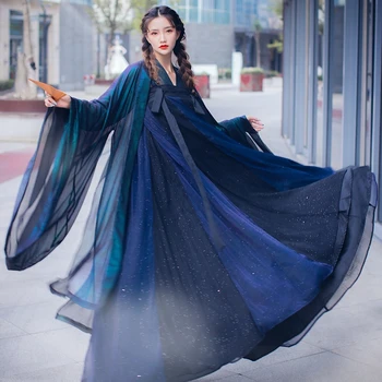 

2020 hanfu chinese dance costume traditional stage outfit hanfu women ancient dress folk festival performance clothing
