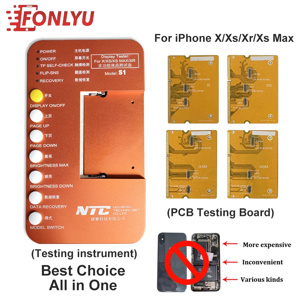 

Novecel S1 LCD Tester Motherboard Box with PCB Testing Board For iPhone X Xs Max Xr LCD Display 3D Touch Digitizer Panel Test