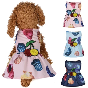 

Cotton Pet Clothes Cute Conchs Print Pattern Dress Summer Clothes For Small Medium Cat Dog Clothes Pet Supplies Dog Supplies