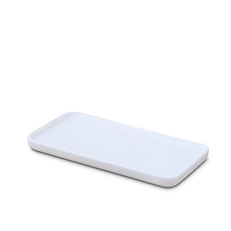 1Pcs Creative Bathroom Toothbrush Ceramic Base White Porcelain Trays Rectangle Holder Stand Sanitary Storage Bathroom Accessories