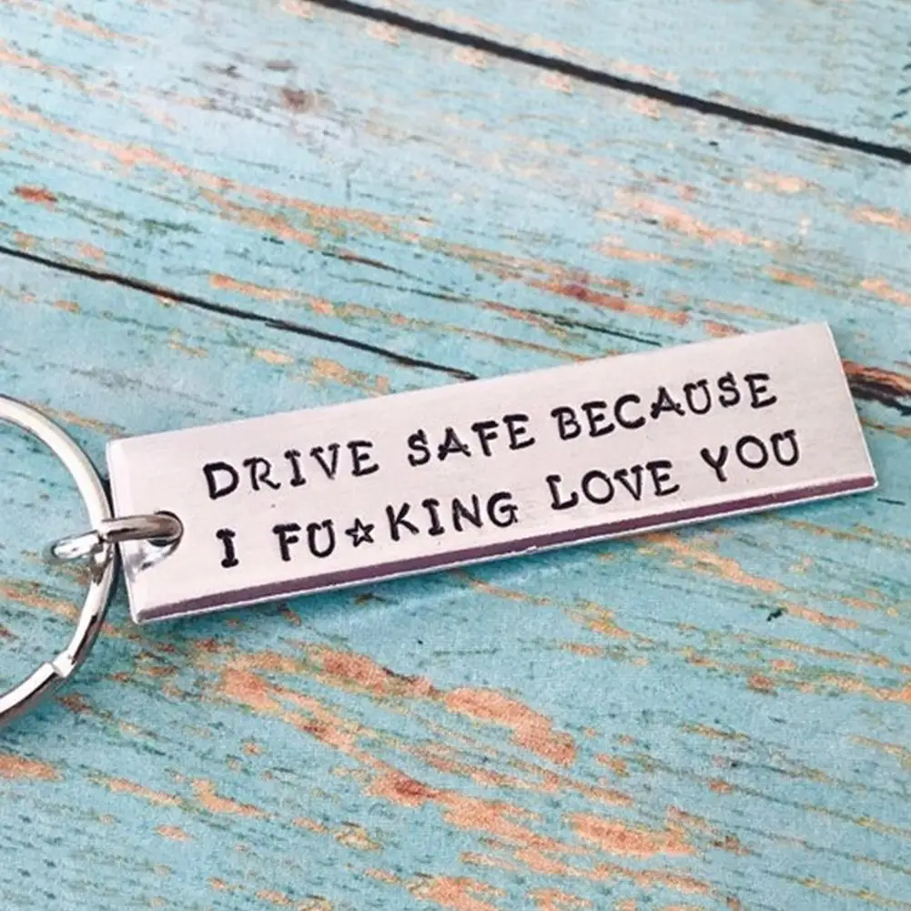 

Fashion Letters Print Rectangle Key Chain Ring Bag Purse Car Ornament Keychain