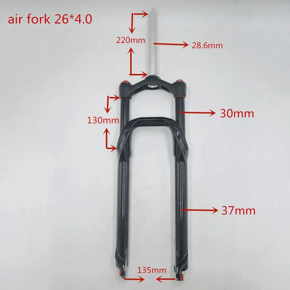 Snow bike Fork Fat bicycle Forks 26*4.0 Air Gas Locking Suspension