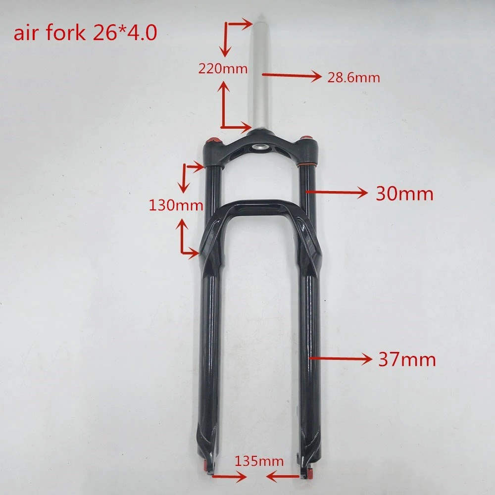 Snow bike Fork Fat bicycle Forks 26*4.0 Air Gas Locking Suspension