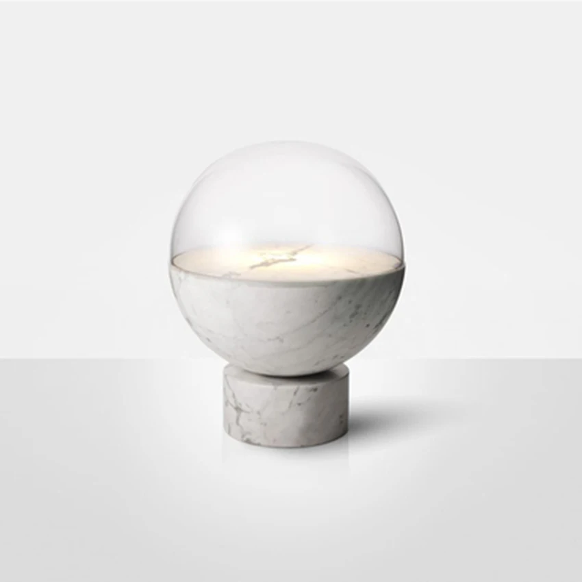 

Modern LED Marble Glass Round Ball Table Lights Lighting Indoor Creative Decor Living Room Lamp Bedroom Bedside Light Fixtures