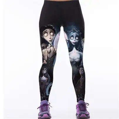 K079 Corpse bride VIIANLES 3D Леггинсы с принтами Corriendo Deportes дизайн беговые леггинсы модные эластичные брюки Лев спортивные брюки, леггинсы для фитнеса - Цвет: K079 Corpse bride