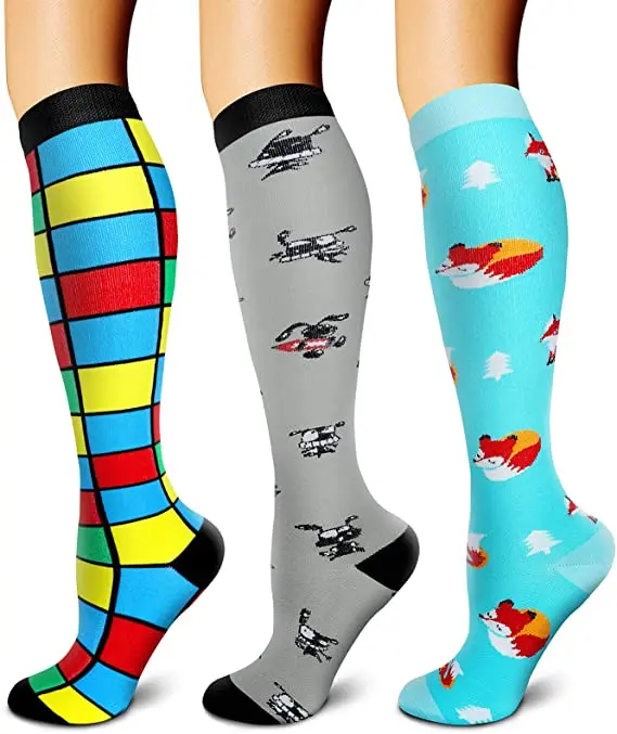 New Compression Socks 20-30 Mmhg Knee High Women Men Socks Best For Nurse, Medical,Edema,Diabetes,Varicose Veins, Running,Flight