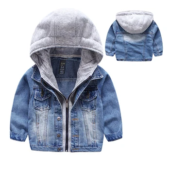 

Baby Boys Denim Jacket Hooded Outerwear Windbreaker Baby Kids Jeans Coats 2020 Autumn Winter Jackets For Boys Coat Kids