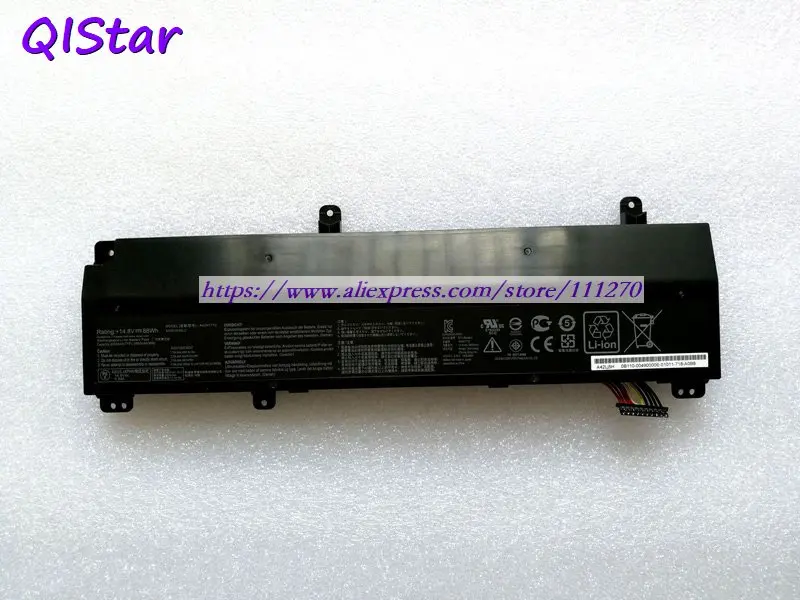 QISTAR 14,8 V 88Wh подлинный A42N1710 Аккумулятор для ноутбука Asus GL702VI GL702VI-1A ноутбук