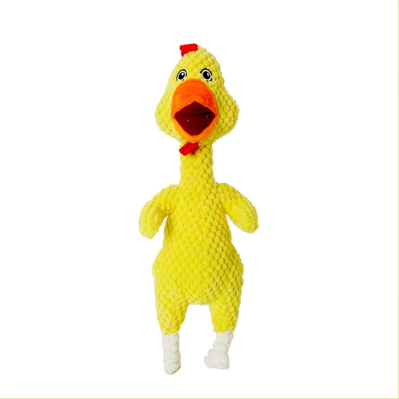 Yellow Игрушки для больших собак, интерактивные прочные игрушки для щенков, кошек, мультяшный кричащий Цыпленок, игрушки для домашних животных, Sqeaky Chew, товары для домашних животных - Цвет: Yellow