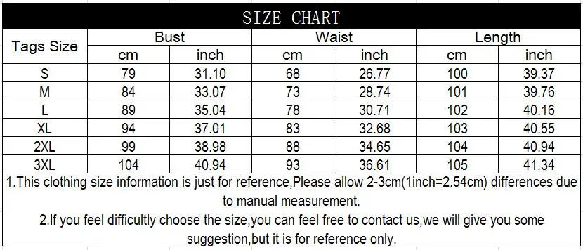 527 SIZE CHART