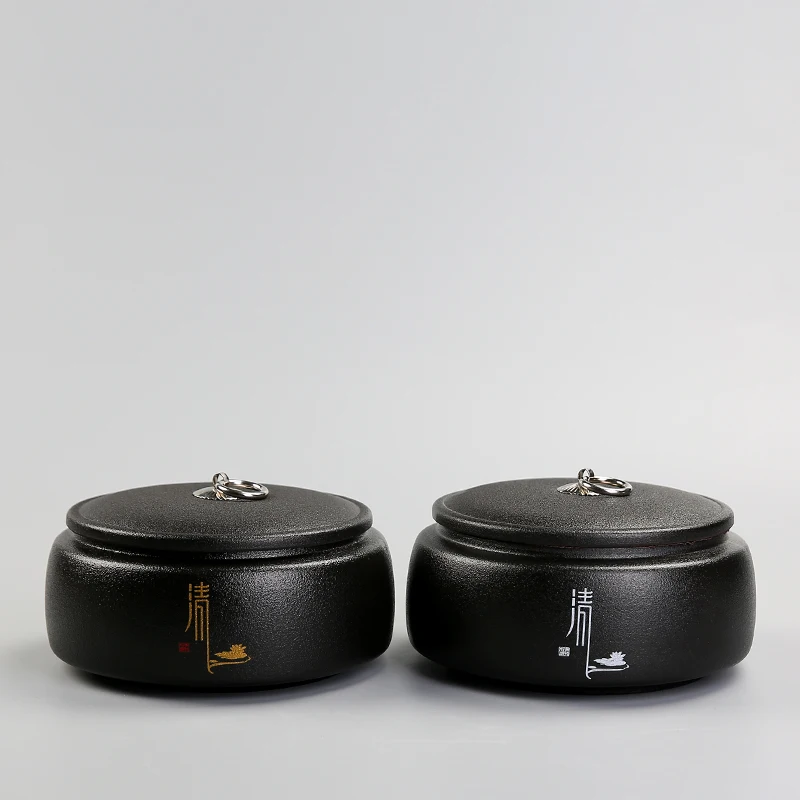 

Black Ceramic Tea Pot Waking Accessories Tea Storage Pot