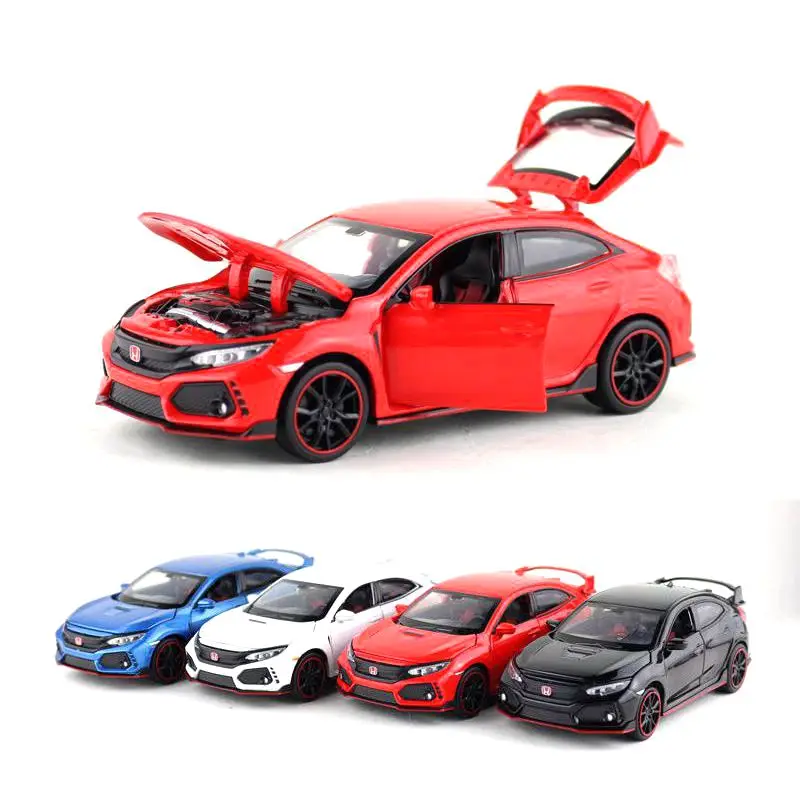Масштаб 1:32/литая металлическая игрушка/гоночный автомобиль Honda Civic Type R/звук и
