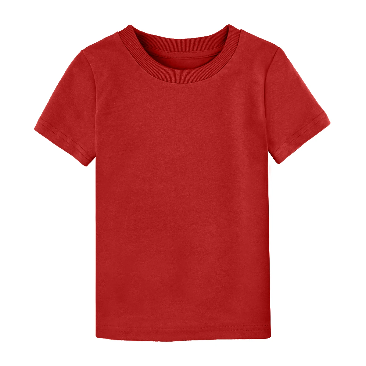 Плотные однотонные футболки для маленьких мальчиков и девочек детская футболка из хлопка для мальчиков плотные топы для маленьких девочек, однотонные футболки для подростков - Цвет: Red